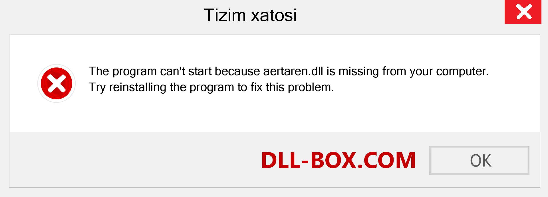 aertaren.dll fayli yo'qolganmi?. Windows 7, 8, 10 uchun yuklab olish - Windowsda aertaren dll etishmayotgan xatoni tuzating, rasmlar, rasmlar